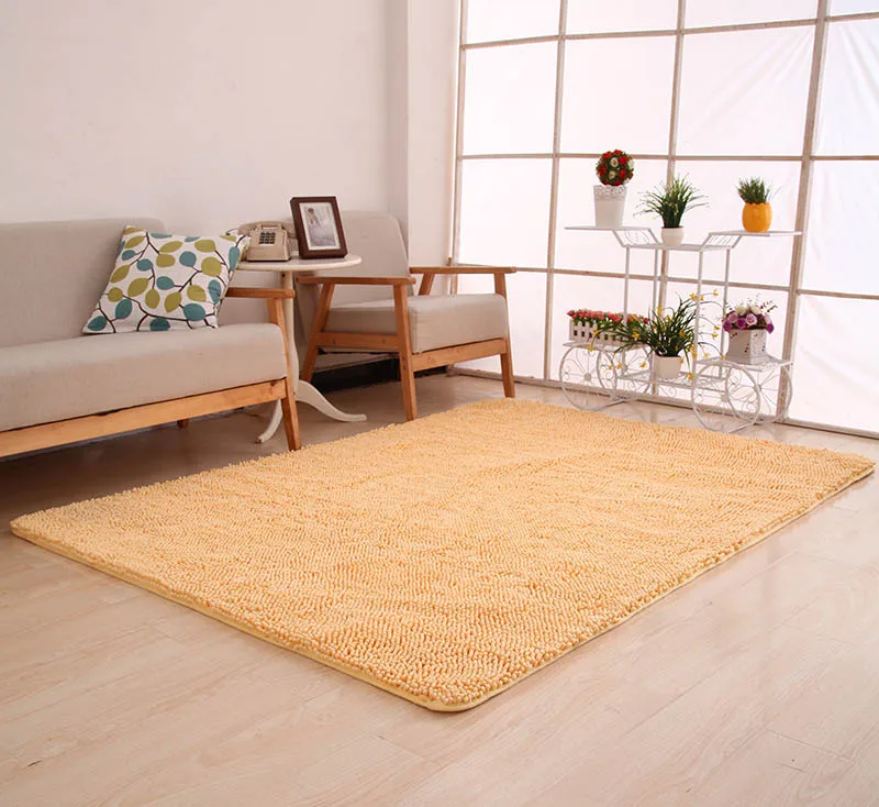 Deep Yellow Rugs 17-Цвет анти-скольжения ковры ткань с ворсом из шенили красный Ванная комната коврики для дома украшения Гостиная на коврике арабских цифр впитывающие коврики ковер - Цвет: Deep Yellow Rugs