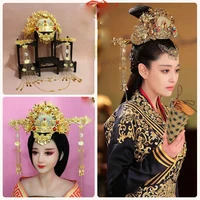 zhang xunyu mochounv big jade piece hair tiara ancient chinese princess empress wedding tiara tv play si mei ren song of phoenix
