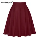 Юбка женская плиссированная средней длины, винтажная в стиле 50-х годов, розовая красная юбка в стиле рокабилли и ретро, в стиле 50-х, на лето