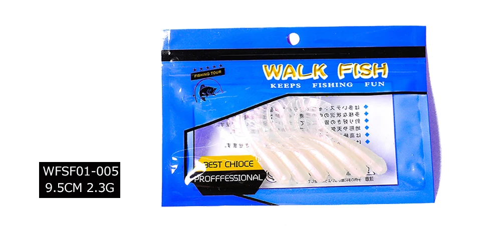 Walk Fish 6 шт./лот 9,5 см 2,3 г мягкие приманки червь рыболовные приманки, Рыбалка Рыба Peche Мягкая приманка воблеры Leurre Souple Isca искусственная 01