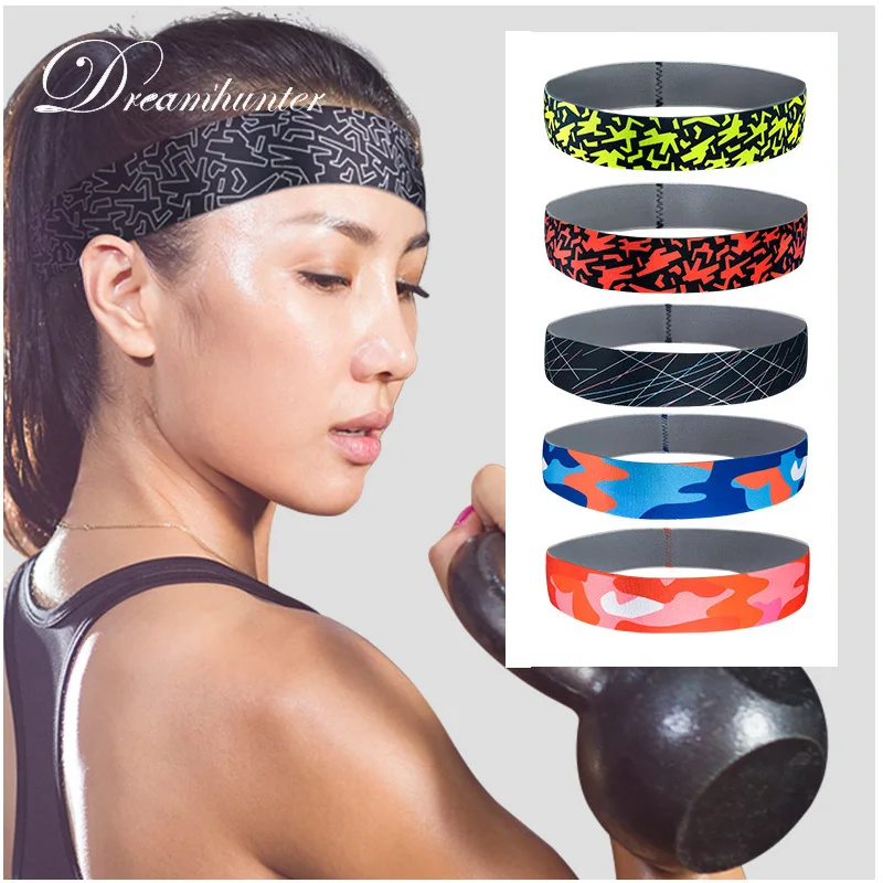 Antiperspirant belt fitness Printed elastic headband male sports sweat band female Breathable basketball Elastic Hair Band