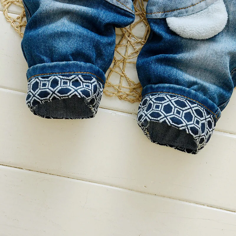 DIIMUU Весенние длинные брюки для маленьких мальчиков джинсовые комбинезоны