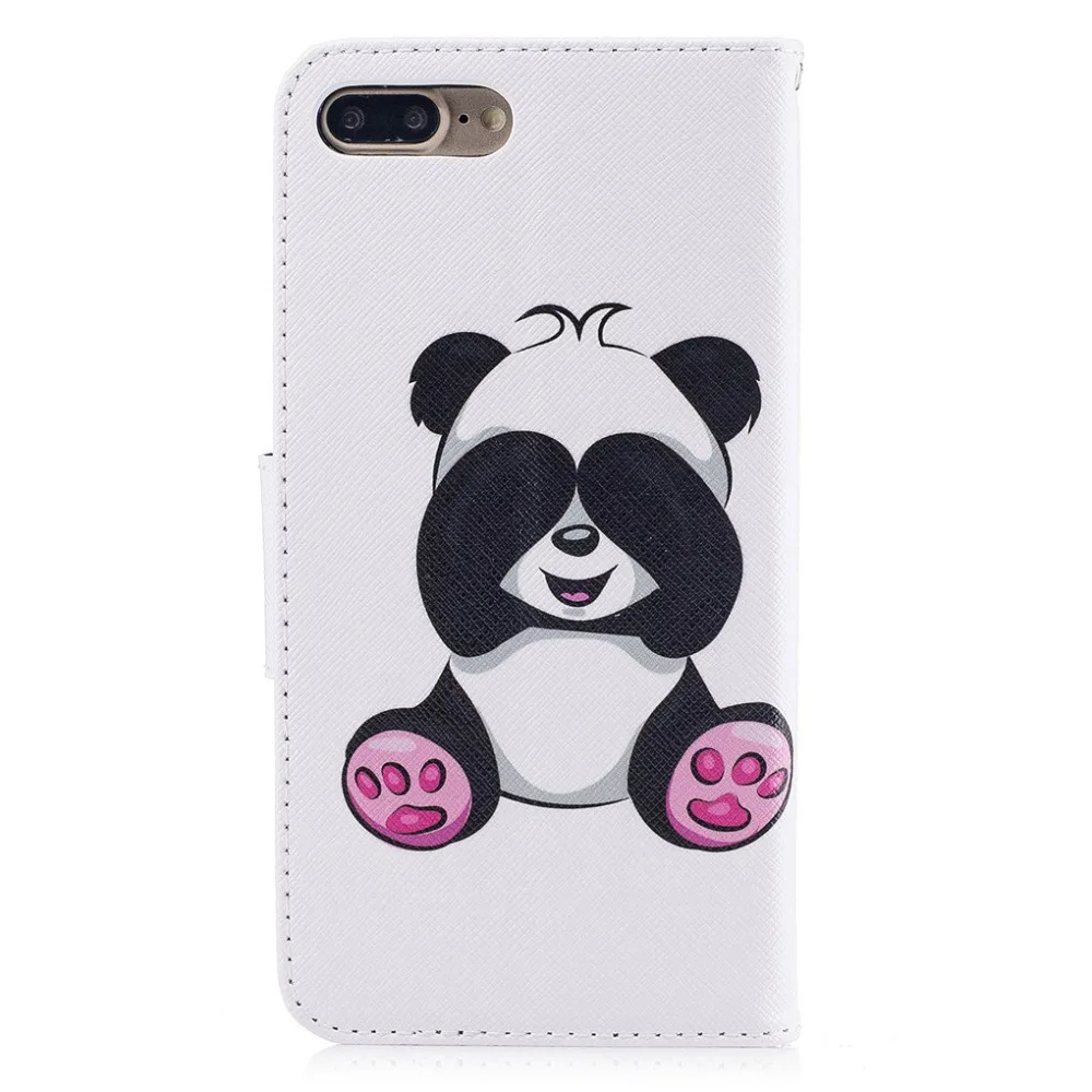 SATURCASE Cute Panda PU Leather Flip Wallet Card Slots Support Case Cover for Apple iPhone 5 5S SE 6 6S 7 8 Plus X XS XR Max | Мобильные