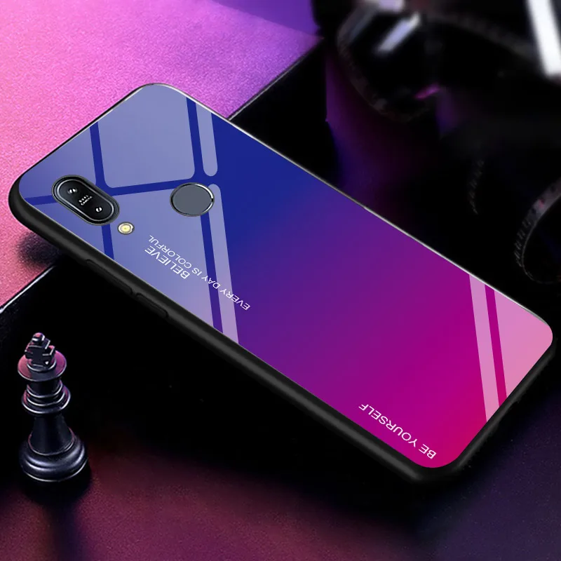 Gradient Aurora Case for ASUS ZenFone Max Pro (M1) ZB601KL ZB602KL Tempered Glass Back X00TD Colorful Cover Shell |