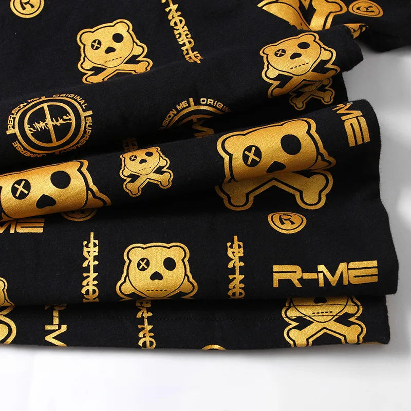 Хлопок граффити мультфильм Печатный модный уличная свободная плюс размер casual