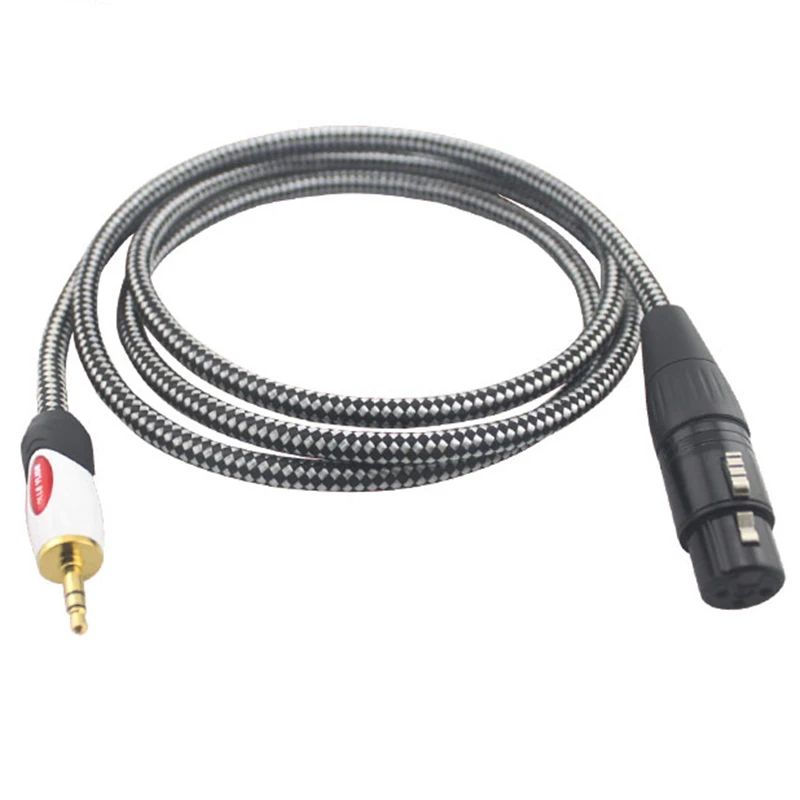 Hifi мини-джек 3,5 мм на XLR 3-контактный разъем для женского аудиокабеля для усилителя микшерной консоли микрофона стерео 1/8" 5M.