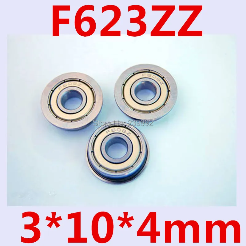 10 шт./лот Бесплатная доставка F623 фланцевый шарикоподшипник F623ZZ 3*10*4 мм|bearing