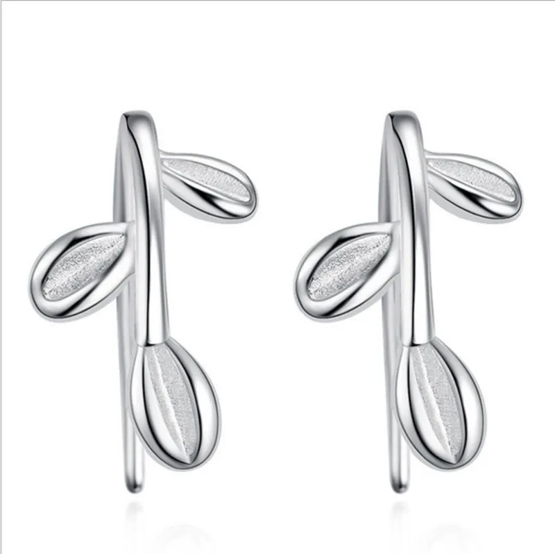 Boho геометрическим серьги в форме листа серьги-клаймберы листья Asymmetrica