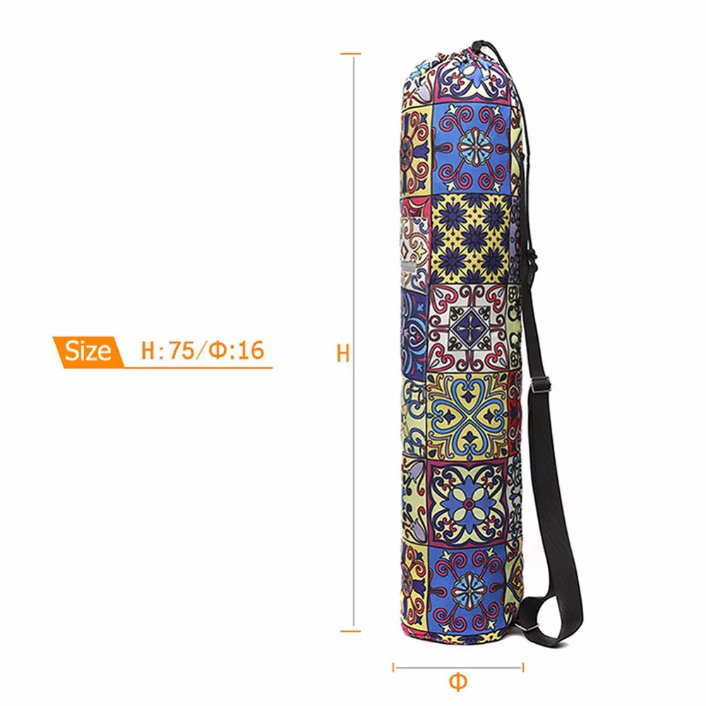 Yoga Mat Bag Sports Backpack Fitness Gym Shoulder Pilates Pad Printing Bags Waterproof Adjustable Drum | Дом и сад