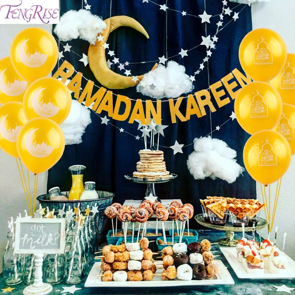 Eid Al Adha EID MUBARAK KAREEM воздушный шар Блестящий Золотой баннер EID Ramadan фестиваль овсянка исламский мусульманский счастливый Mubarak вечерние украшения