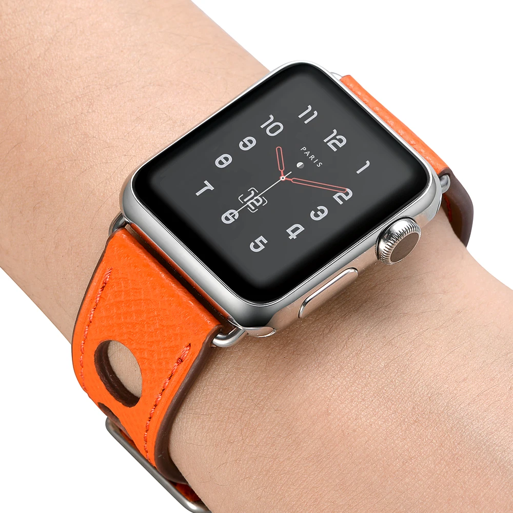 Новейший ремешок для часов из натуральной кожи Herm для Apple Watch Series 3 2 1 Аксессуары для iwatch Band для Apple Series 4 40 мм 44 мм