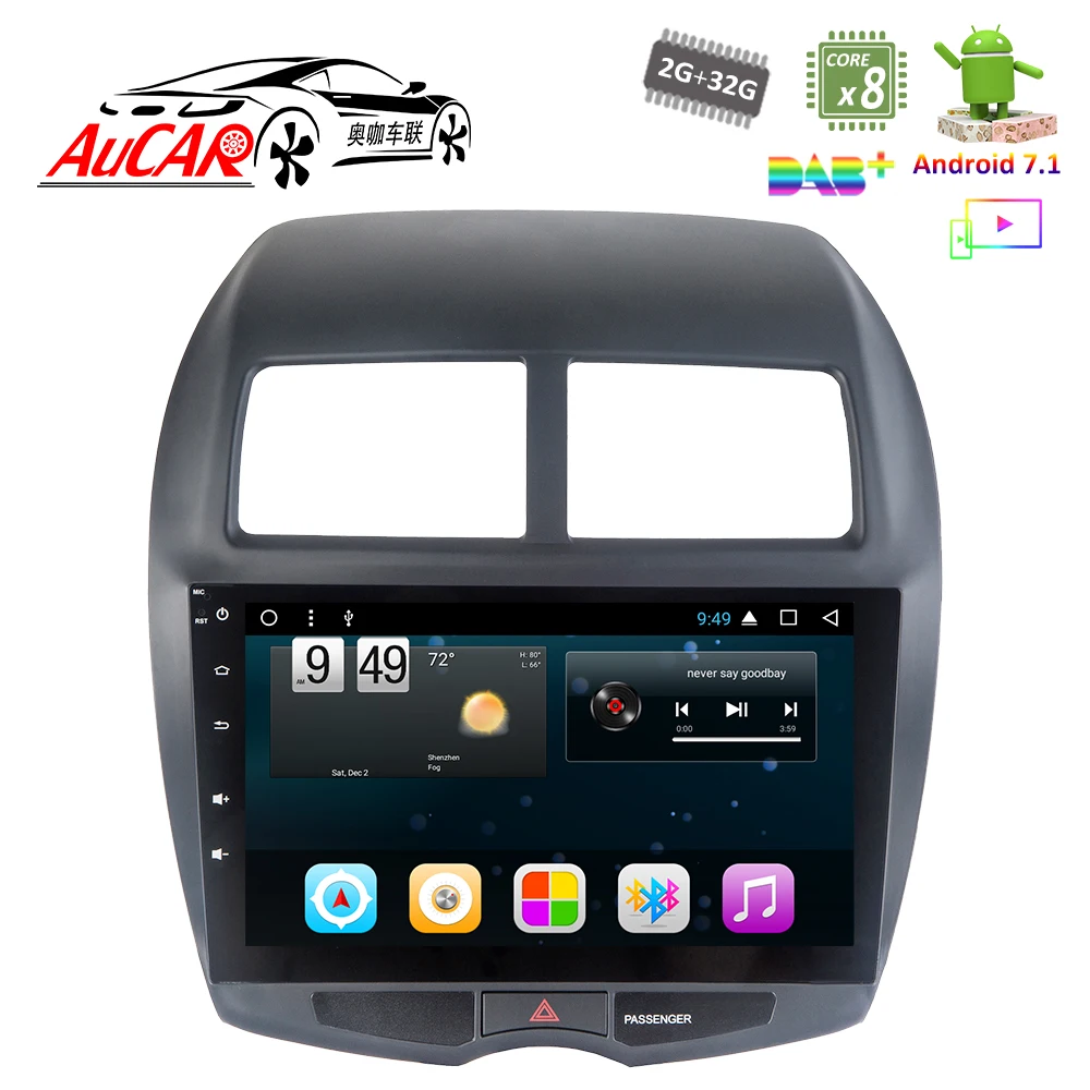 Android 7 1 10 "Автомобильный dvd-плеер GPS навигационная система для Peugeot 4008 2012 2013 1024*600
