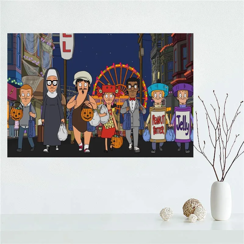 Custom Bobs Burgers Canvas Poster Bedroom Home Decoration Wall Art Print Silk Fabric Gift For Children 50x75CM 60x90CM | Дом и сад