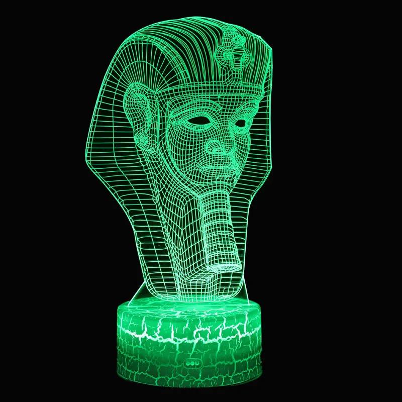 Тема Фараона 3D светодиодный лампа светодиодный ночник 7 цветов изменить сенсорный Настроение лампы Рождественский подарок Dropshippping
