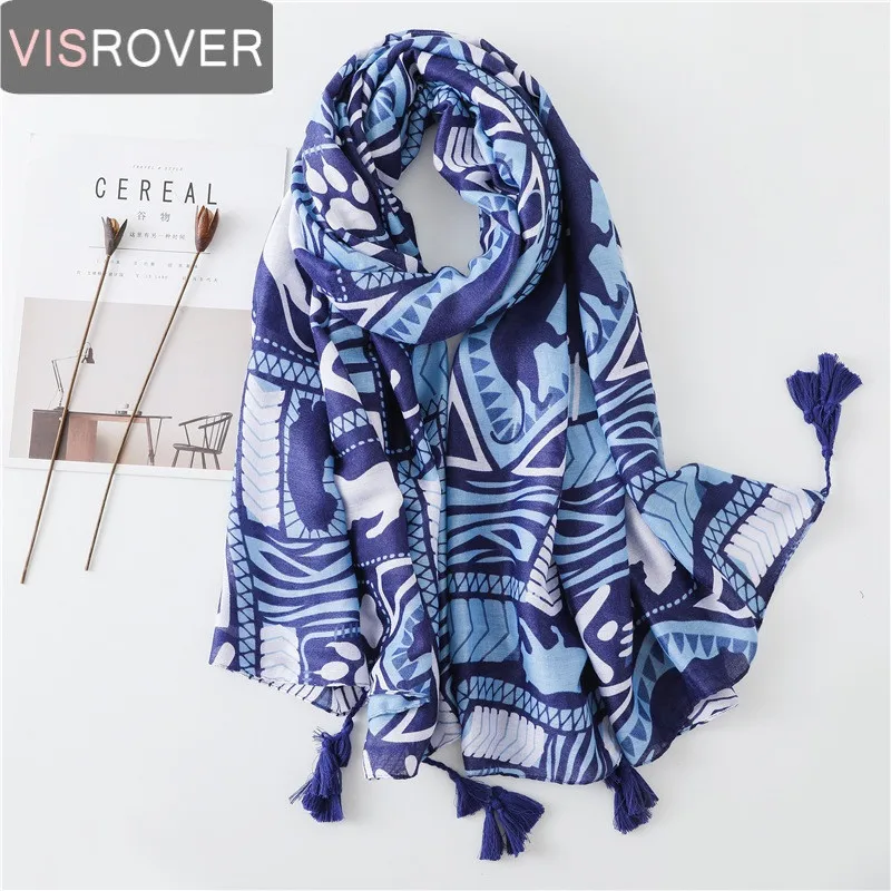 VISROVER летний шарф для женщин Boho kavii этнический Фламинго Шарф роскошный бренд хиджаб Тропический Принт шарф пляжный палантин