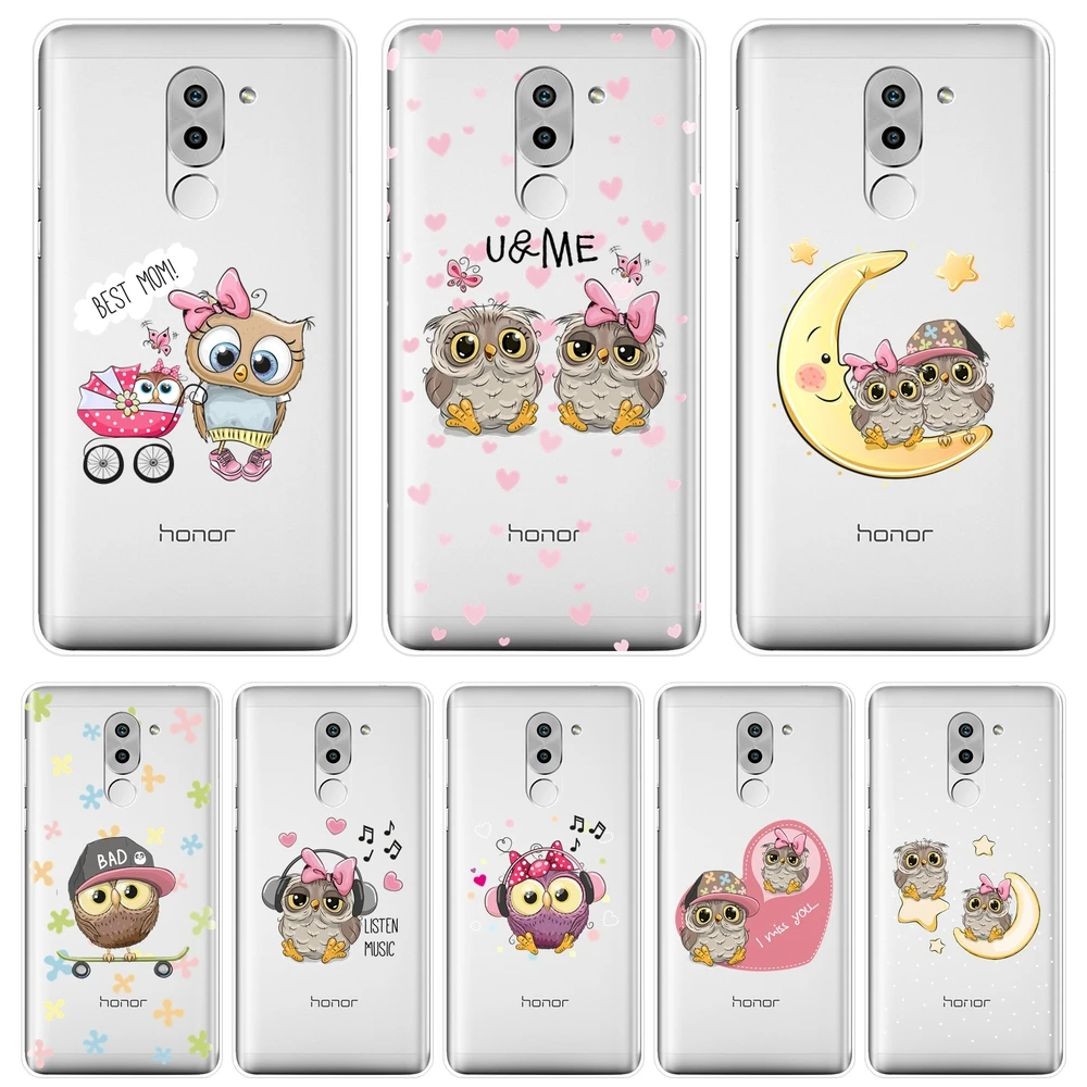 Чехол для телефона Huawei Honor 6A 4C 5C 6C Pro сова луна сердце любовь Kawaii силиконовая