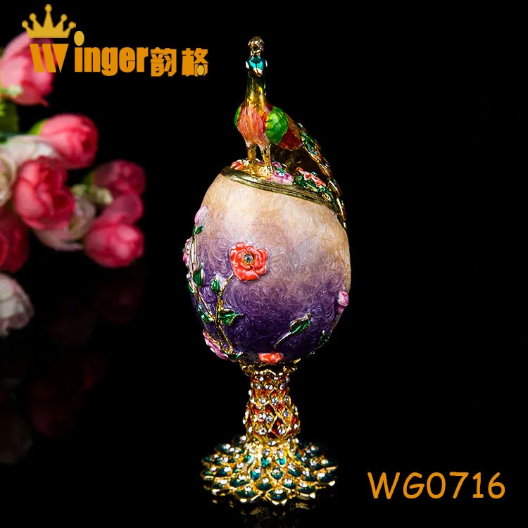 Модный подарок неоновый Павлин Декор Faberge стиль русские яйца безделушка коробка
