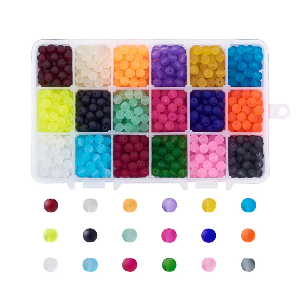 Круглые Матовые прозрачные стеклянные шарики разных цветов для