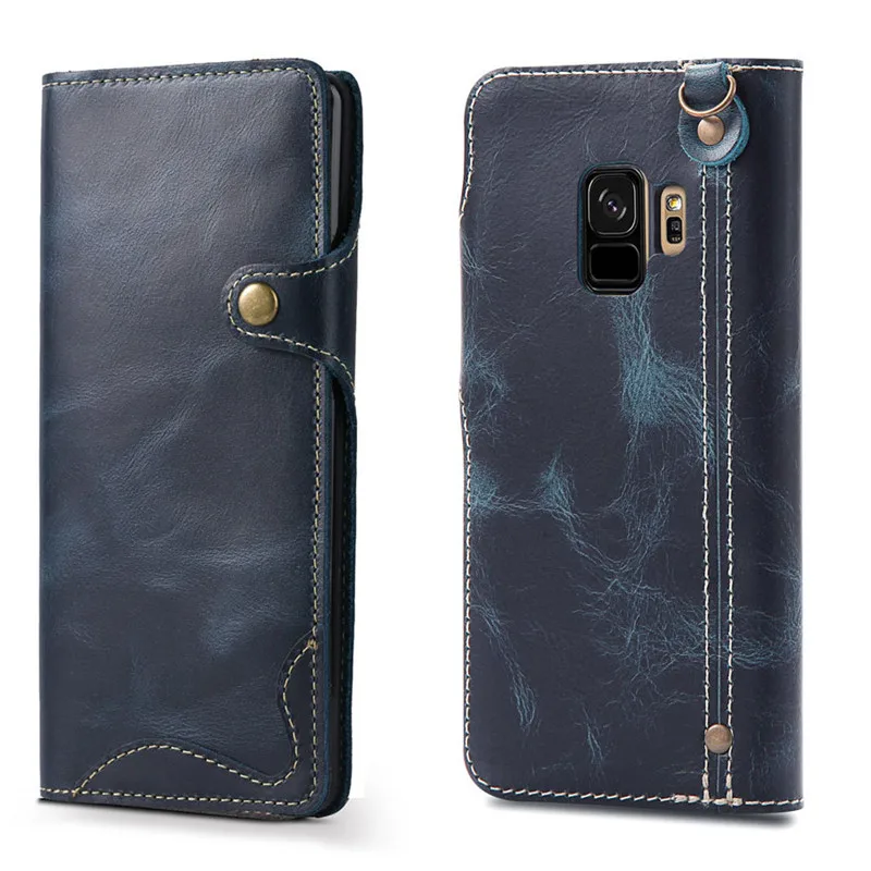 Роскошный чехол из натуральной кожи для samsung Galaxy S10 Lite S10E Note 8, Ретро Чехол-книжка с бумажником для samsung S9 S8 Plus Note 9