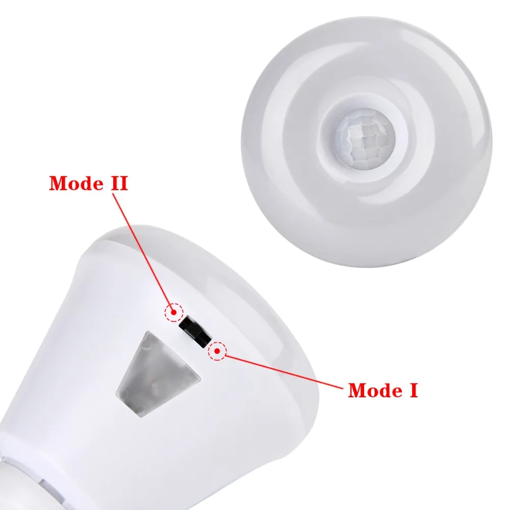 SuperNight 6W E27 LED Night Light PIR Motion Sensor Cabinet Closet Garage Bulb 360 Degree Rotation Ceiling Lamp Warm White | Освещение