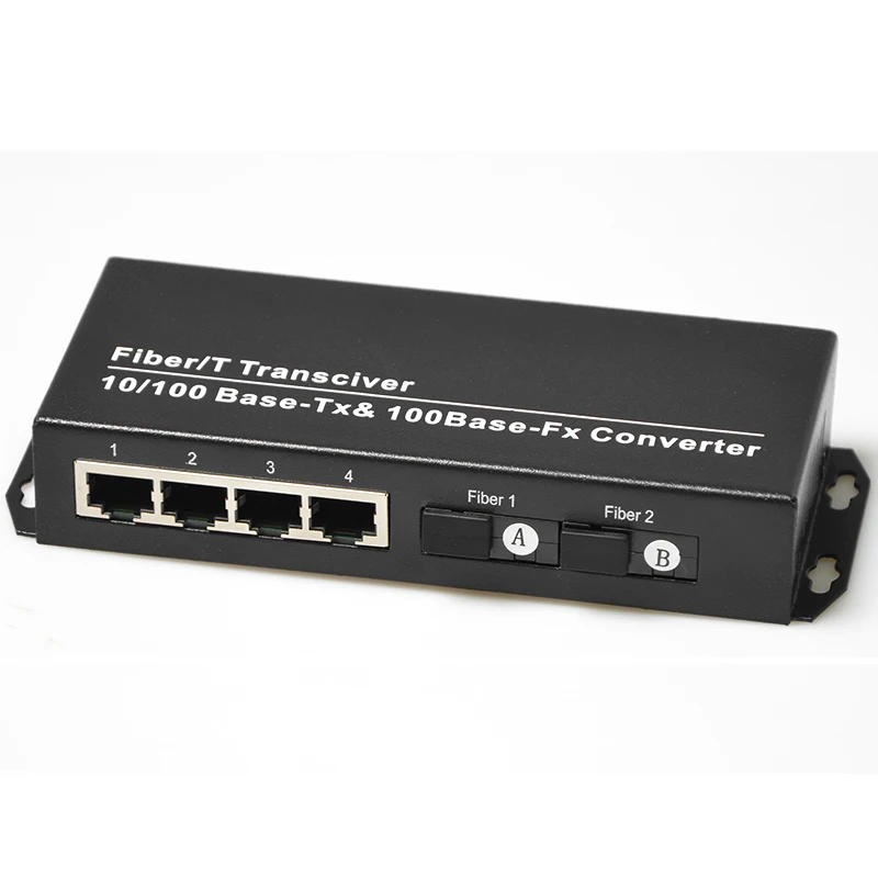 10/100Base TX к 100Base FX Быстрый медиа Ethernet конвертер 2 CH * SC 4 RJ45 оптический