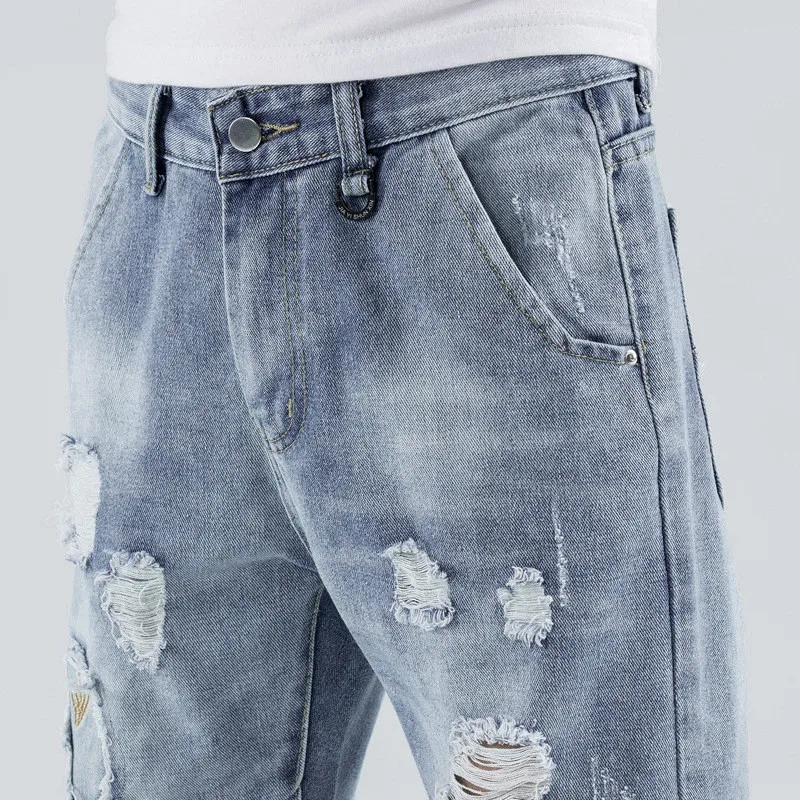 Джинсовые шорты мужские летние джинсовые джинсы короткие бермуды Скейтборд