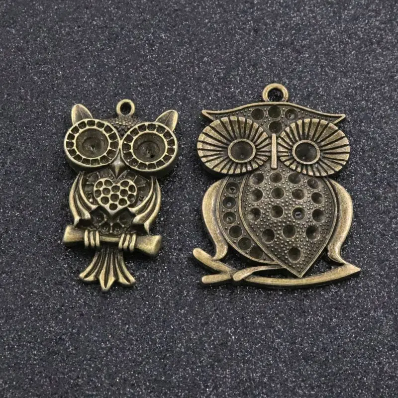 

50g Cute Uneven Mixed Bronze Animal Metal Owl Charm Pendant Necklace Bracelet Jewelry Making Diy Accessories Wholesale Supply