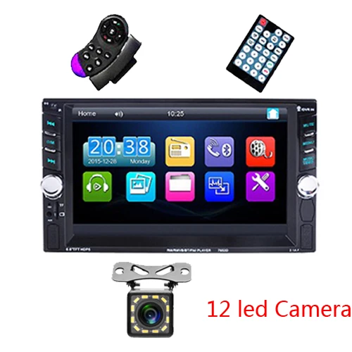 With 12 led Camera AMprmie 2 Din общие модели автомобилей 6,5 ''дюймовый ЖК сенсорный экран автомобильный Радио плеер Bluetooth аудио поддержка камеры заднего вида 7625D - Цвет: With 12 led Camera