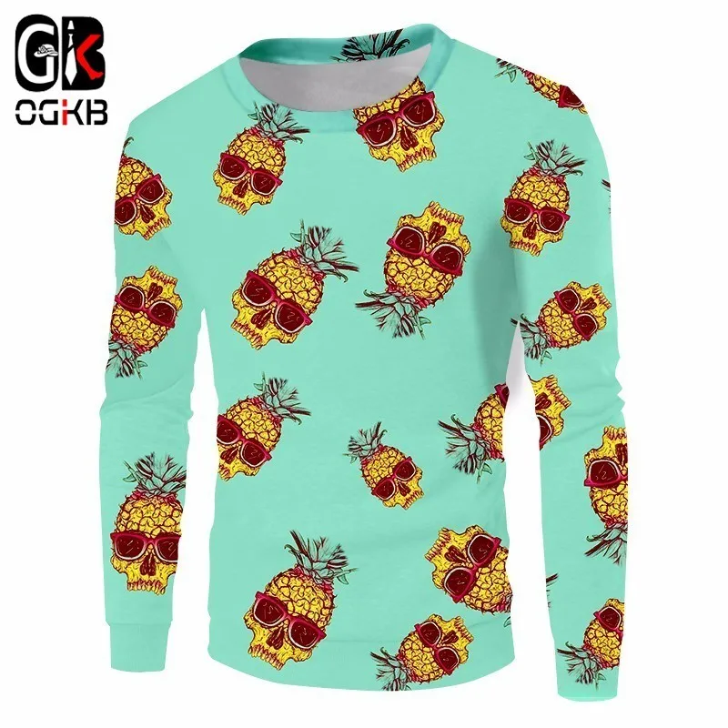 

OGKB 3D Funny Sweats Print Pineapple Sweatshirt Hoodies Women/men Hiphop Streetwear Casual Jumpers Long Sleeve O-neck Pullovers