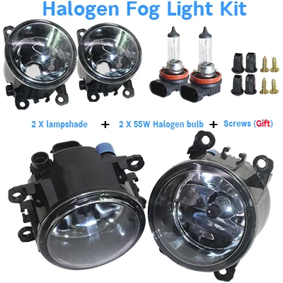 Halogen Fog Light Cawanerl для 1998-2010 Opel Astra G H автомобильные аксессуары противотуманный светильник в сборе абажур+ H11 Светодиодный/галогенная лампа DRL 12 В - Цвет: Halogen Fog Light