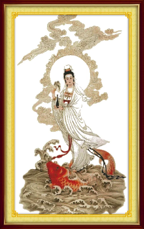 

Kwan-yin icon cross stitch kit people 18ct 14ct 11ct count print canvas stitches embroidery DIY handmade needlework