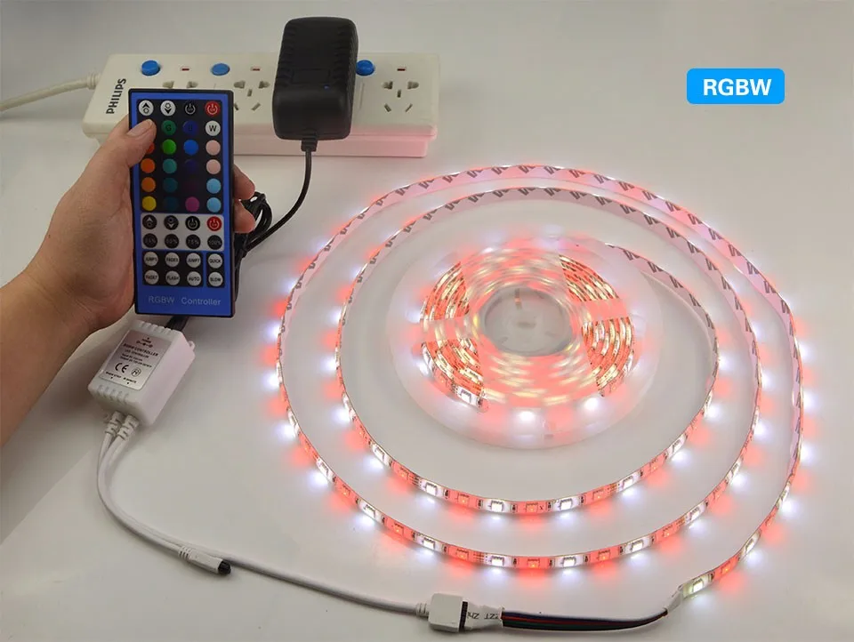 DC12V 5 m ip20/IP65 Водонепроницаемый RGB RGBW rgbww 5050 SMD светодиодный сервис oem/odm: 3A адаптер питания/RGB пульт дистанционного управления домашней лента