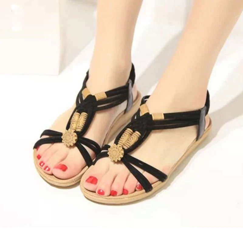 Женские сандалии в винтажном стиле босоножки гладиаторы на танкетке пляжные