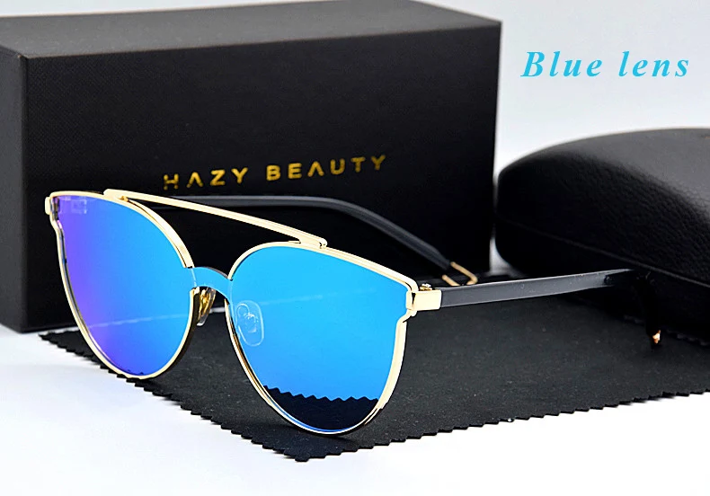 Blue lens Европейский стиль, женские модные солнцезащитные очки с покрытием, оправа из сплава, солнцезащитные очки для покупок, мужские солнцезащитные очки UV400 для вождения - Цвет линз: Blue lens
