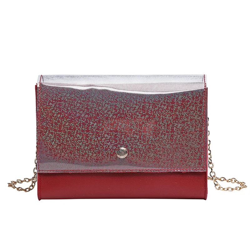 Блестящая прозрачная сумка на плечо из ПВХ для женщин лето 2019 модные простые