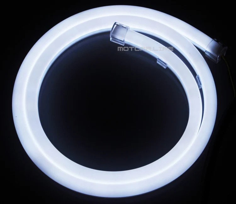 Universal Fit DIY 2Pcs 60cm 12W White+Red Flexible Headlight Daytime Lamp Switchback Strip Angel Eye DRL Light With Turn Signal |