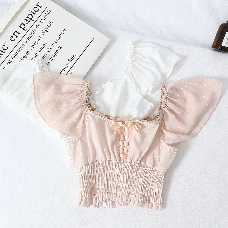 Женская одежда пикантные Corp Топ Дамы Повседневная оборками рубашки летние