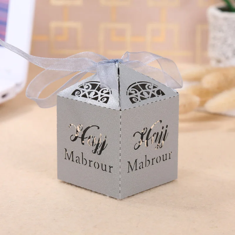 10 шт./лот хадж мабрар коробка для конфет с лазерной перфорацией ИД Мубарак