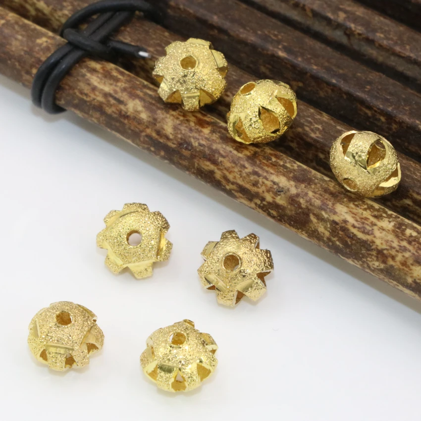 Wholesale price elegant 7*9mm gold-color lantern shape rondelle abacus hollow accessories spacers beads diy finding 20pcs B2523 | Украшения