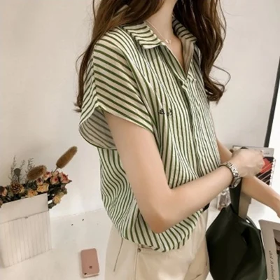 4XL 3XL женские блузки и топы корейские шифоновые рубашки в клетку с короткими