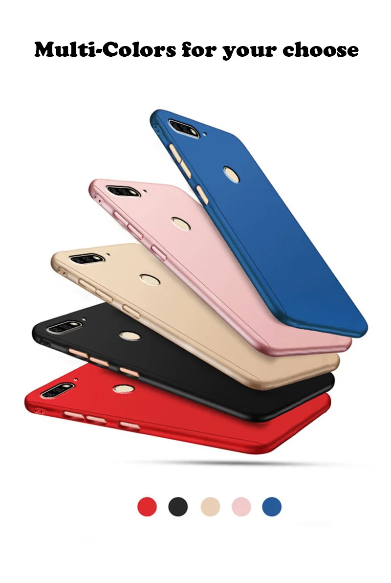 Для huawei Y6 Prime чехол 360 Полное покрытие противоударный чехол жесткий чехол из поликарбоната для huawei Y6 Y 6 Y6Prime закаленное стекло