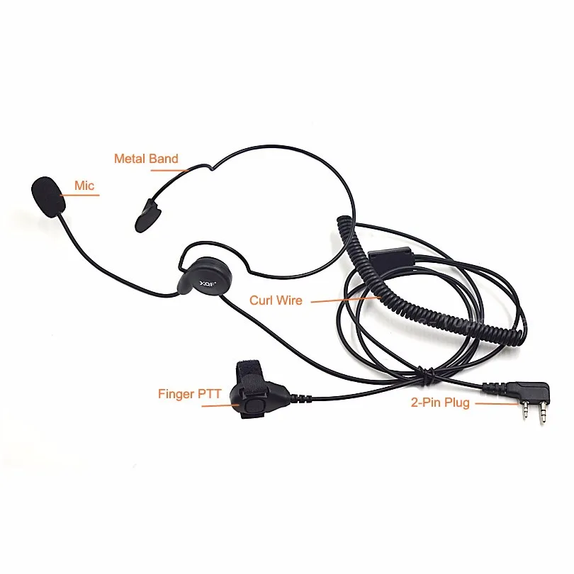 XQF 2 Pin гарнитура наушники с микрофоном PTT для Kenwood радио Baofeng Портативный радио UV-5R UV5R BF-888S GT-3 UV-B5 B6 иди и болтай Walkie Talkie