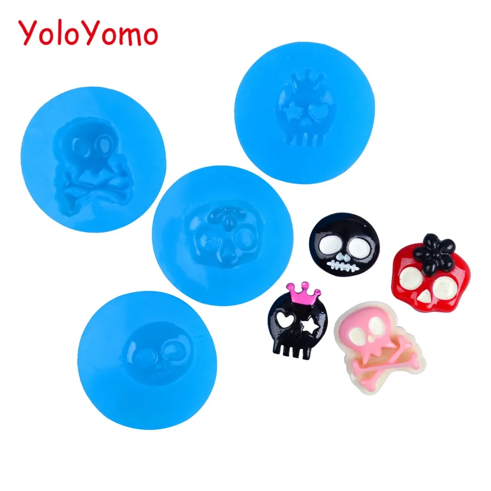 P075YL P077YL P695YL P696YL Хэллоуин Череп Силиконовая форма-для формы на конфеты шоколада