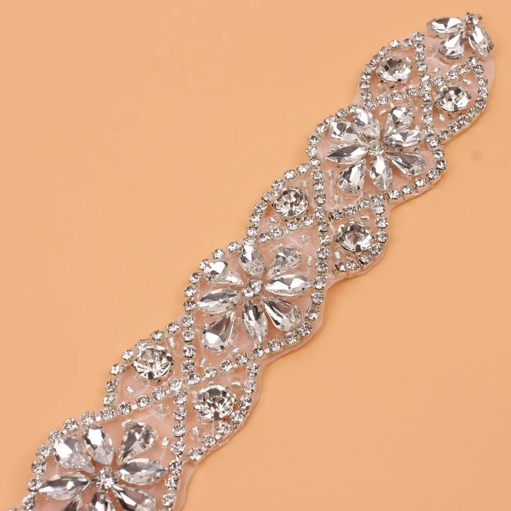 (5 шт.) оптовая продажа Горячая фиксация железа пришить Кристалл Серебряный