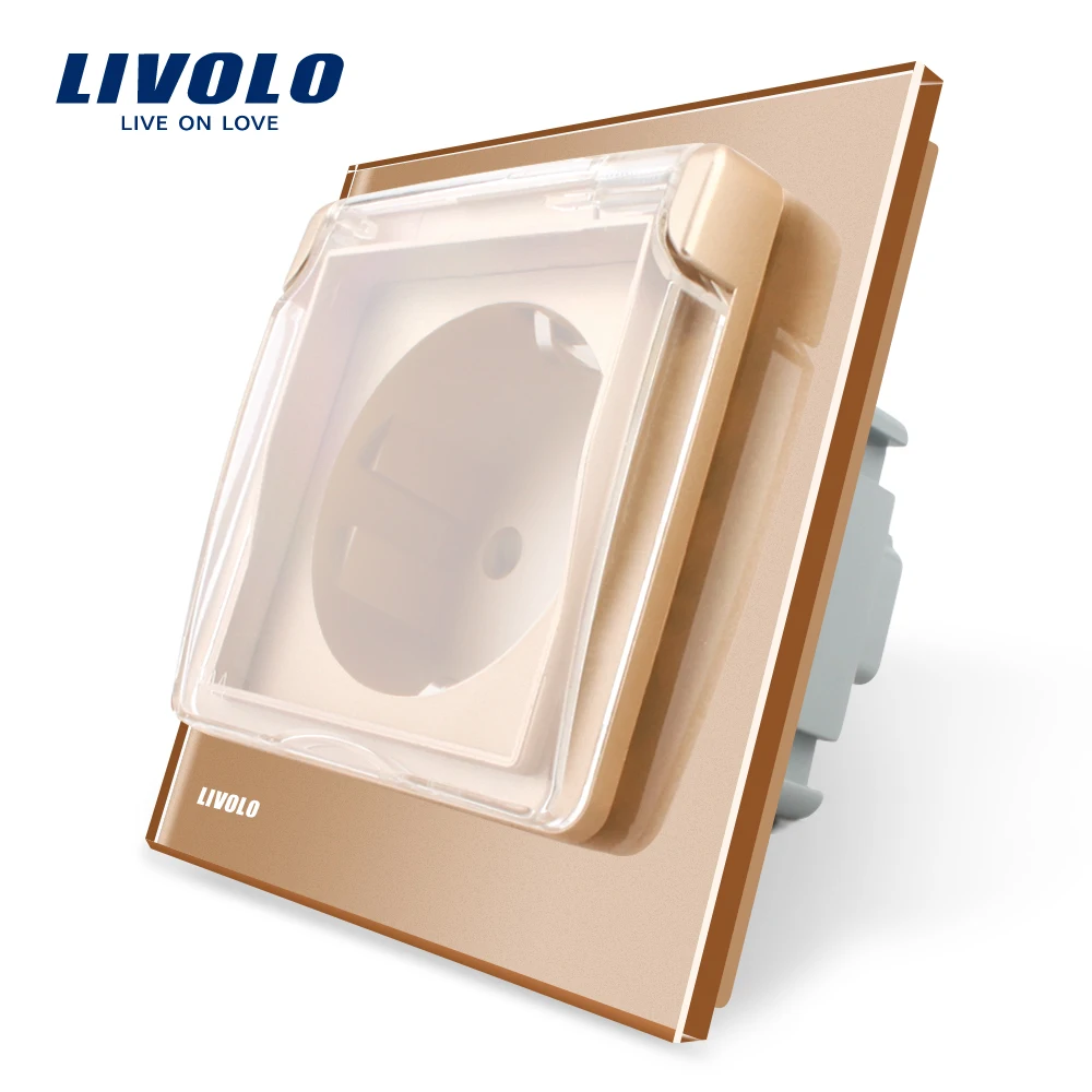Фото Livolo ЕС стандартный мощность разъем белый стекло панель AC 110 ~ 250 В 16A стены с Livolo ЕС стандартный мощность разъем белый стекло панель AC 110 ~ 250 В 16A стены с