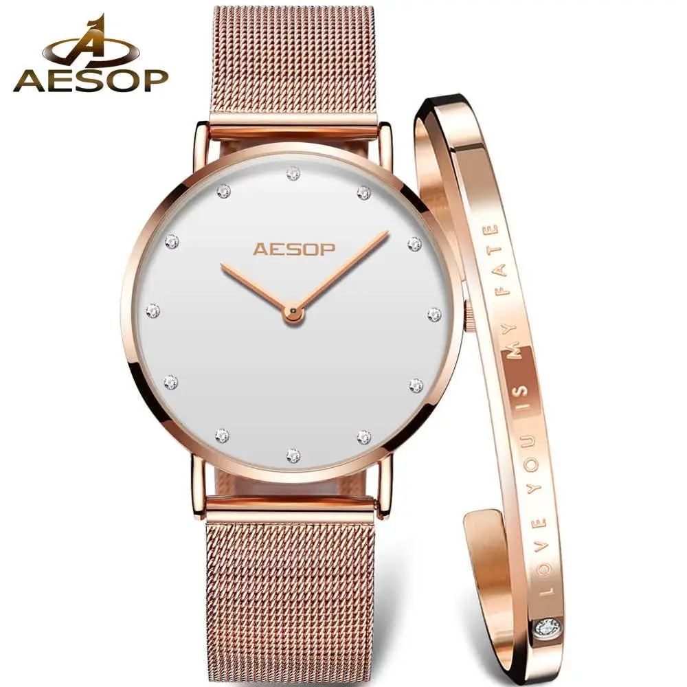 Watch And Bracelet 2 Reloj Mujer OLEVS черные часы для женщин Роскошные розовое золото браслет ультра тонкий дамы наручные часы под платье Женский известный наручные часы - Цвет: Watch And Bracelet 2