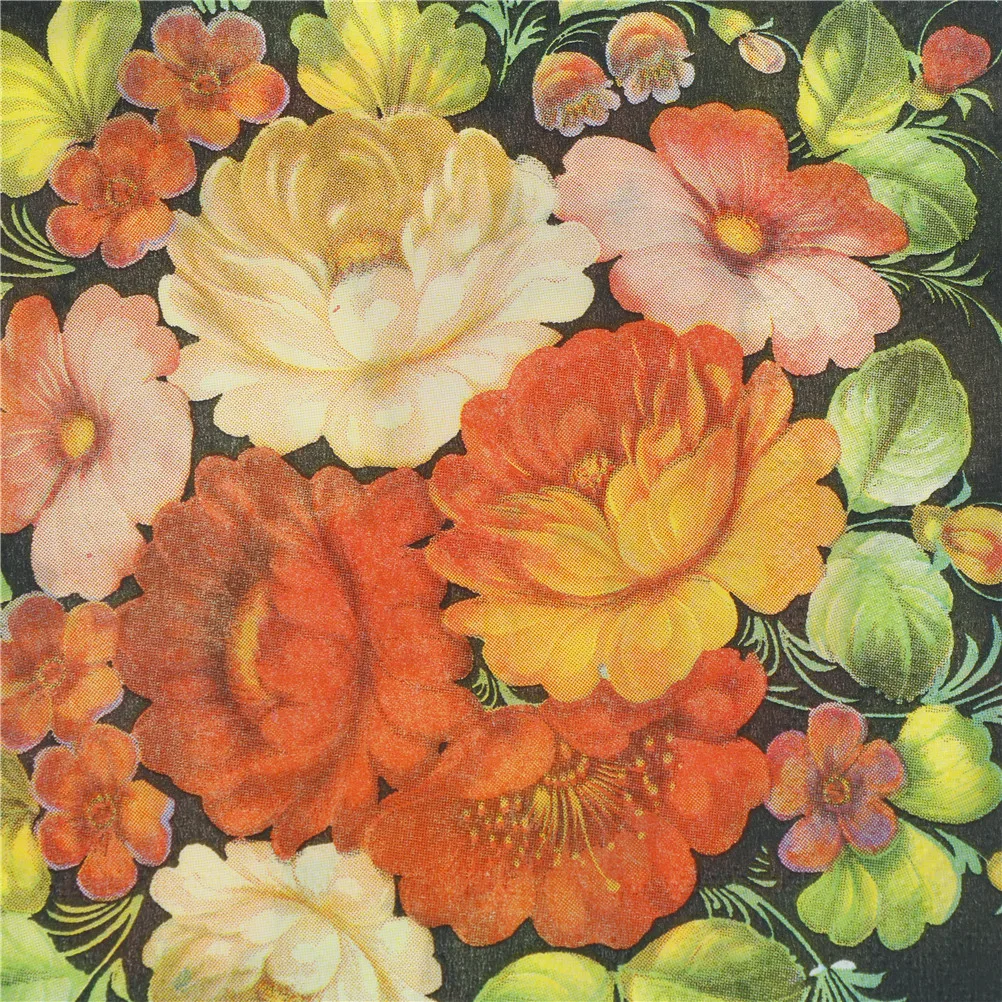 Бумажные салфетки с цветочным мотивом 20 цветов праздничное украшение для еды