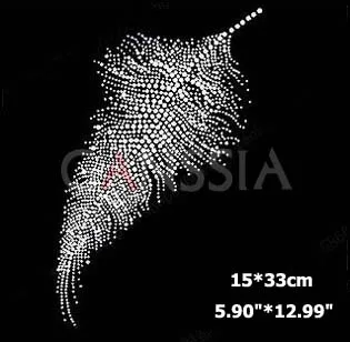 Стразы горячей фиксации 8 шт./лот с красивыми перьями термотрансферный дизайн