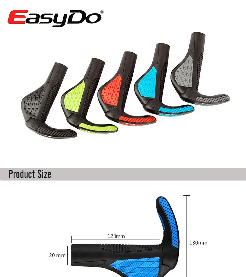 Easydo 5 цветов замок на велосипедный руль ручки эргономичная Нескользящая MTB горный велосипед ручки наконечники велосипедного руля Велоспорт Запчасти