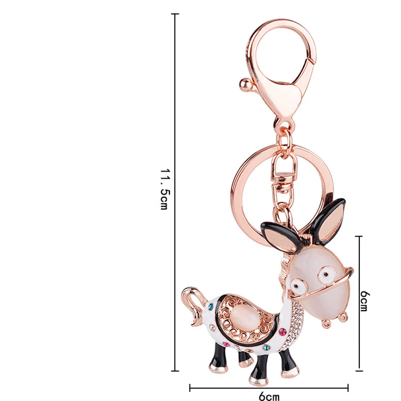 SOHOT модный эмалевый маленький Ослик брелки опаловые камни горный хрусталь